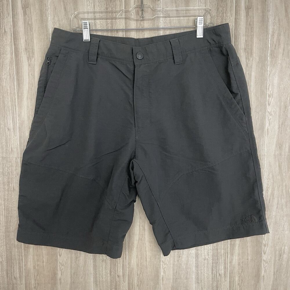 The North Face Hiking Shorts Mens 36 Dark Gray Stretch Zip Pocket 10” Inseam